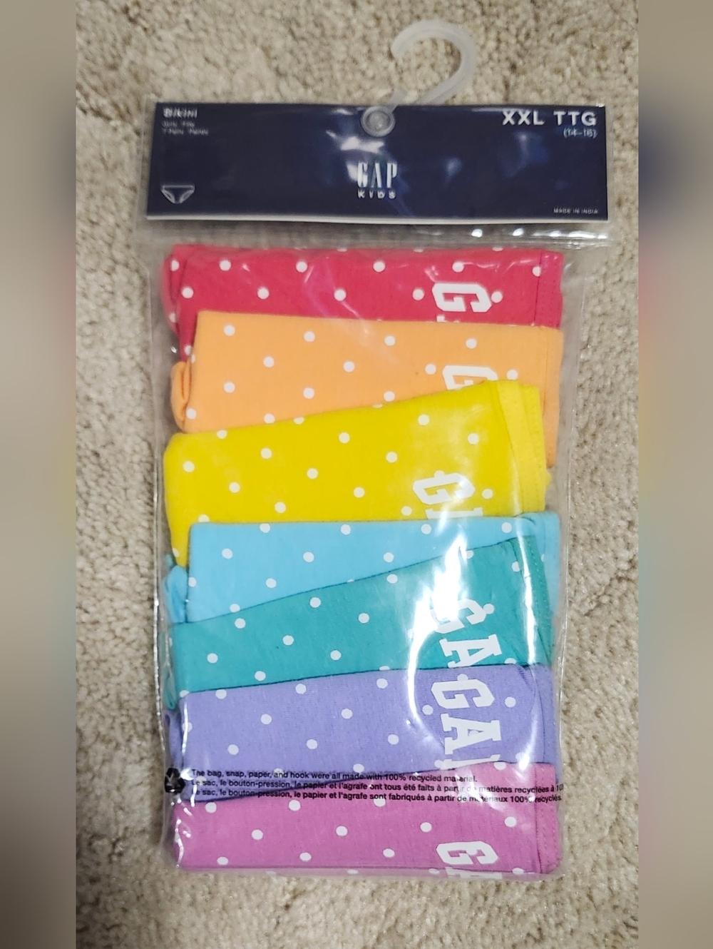 GAP Kids Polka Dot Bikini Briefs Pack - Multicolor (XXL)